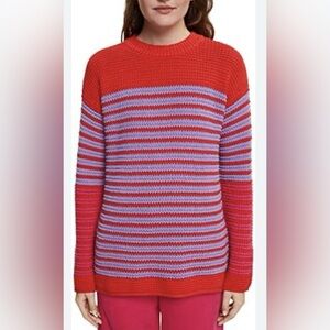 Esprit Red and Purple Crew Neck Sweater